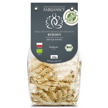 MAKARON (Z RYŻU BIAŁEGO) ŚWIDERKI FUSILLI BEZGLUTENOWY BIO 225 g - FABIJAŃSCY