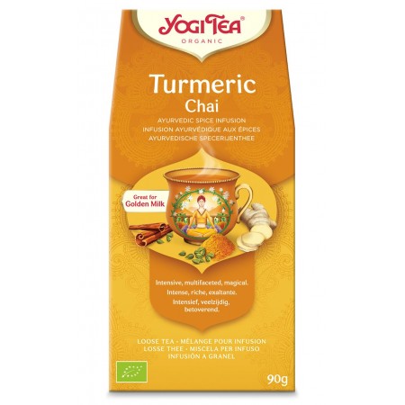 HERBATKA ZŁOTY CHAI Z KURKUMĄ (TURMERIC CHAI) BIO 90 g - YOGI TEA