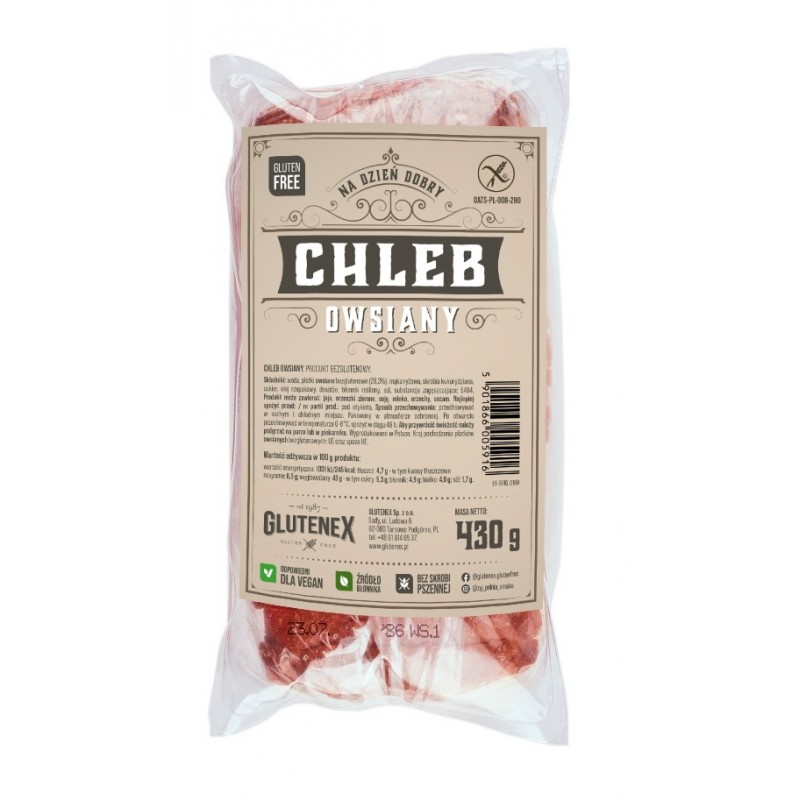 CHLEB OWSIANY BEZGLUTENOWY 430 g - GLUTENEX