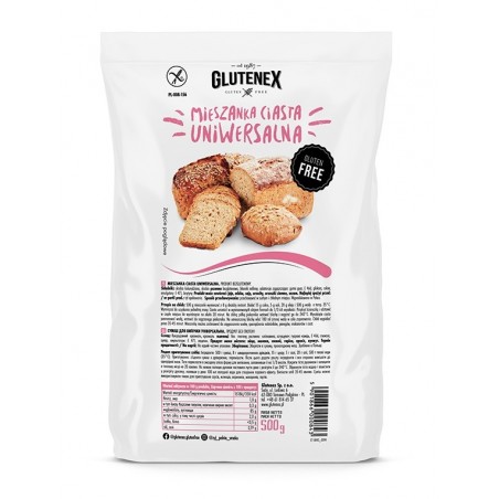 MIESZANKA CIASTA UNIWERSALNA BEZGLUTENOWA 500 g - GLUTENEX