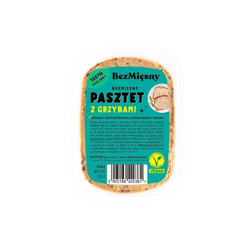Bezmięsny Pasztet z grzybami 125 g