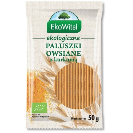 Paluszki owsiane pełnoziarniste z kurkumą BIO 50 g