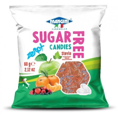 Cukierki o smaku zielonego jabłka ze stewią bez cukru 60 g