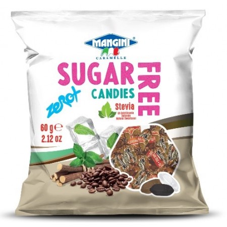 Cukierki o smaku kawowym ze stewią bez cukru 60 g