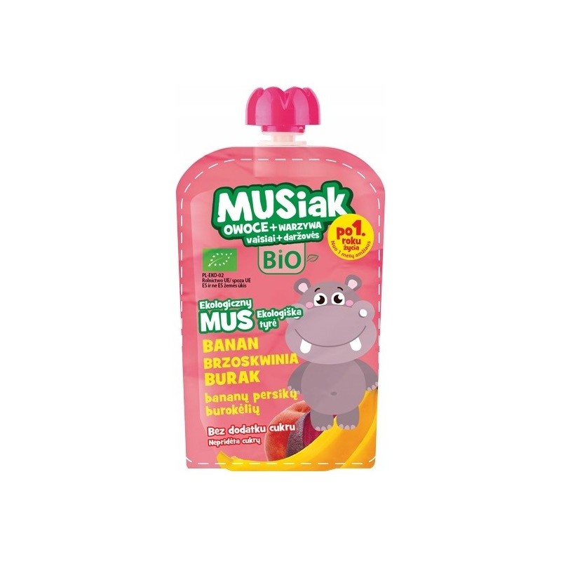 Mus owocowo- warzywny banan brzoskwinia burak  BIO 100 g