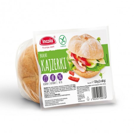 BUŁKI KAJZERKI BEZGLUTENOWE (2 x 60 g) 120 g - INCOLA