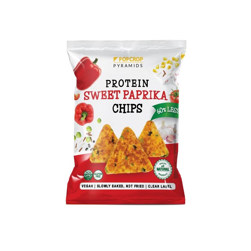 CHRUPKI PIRAMIDKI PROTEINOWE O SMAKU SŁODKIEJ PAPRYKI BEZGLUTENOWE 60 g - POPCROP