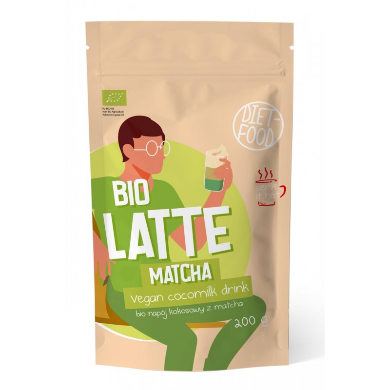 MATCHA LATTE - NAPÓJ KOKOSOWY Z MATCHĄ BIO 200 g - DIET-FOOD