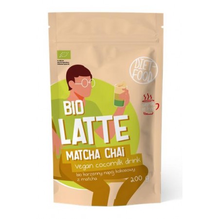 MATCHA LATTE CHAI - NAPÓJ KOKOSOWO - KORZENNY Z MATCHĄ BIO 200 g - DIET-FOOD