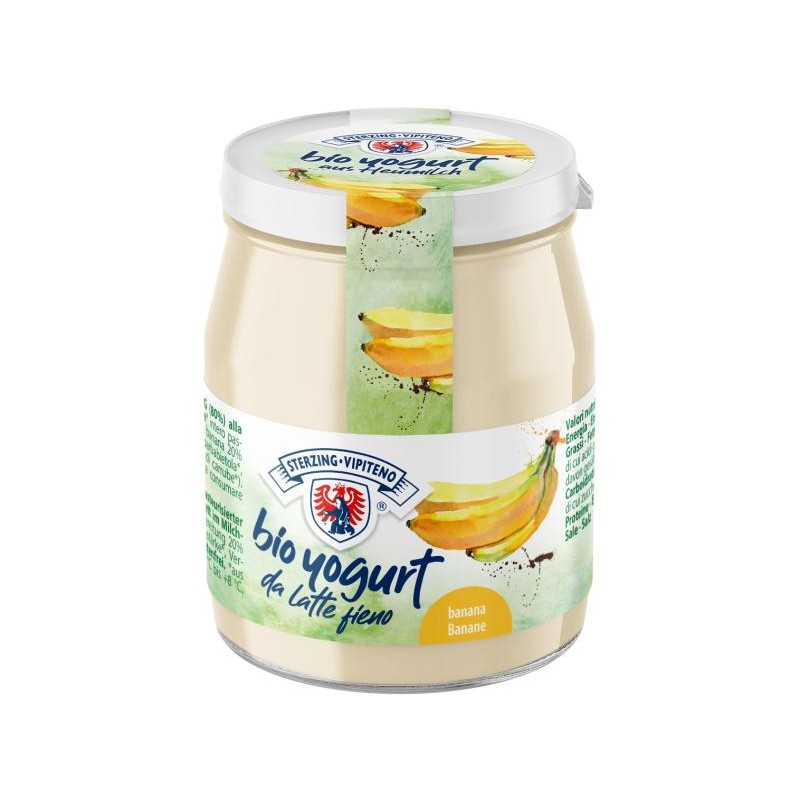 JOGURT BANANOWY Z MLEKA SIENNEGO BIO 150 g (SŁOIK) - STERZING-VIPITENO