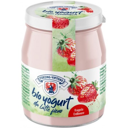 JOGURT TRUSKAWKOWY Z MLEKA SIENNEGO BIO 150 g (SŁOIK) - STERZING-VIPITENO