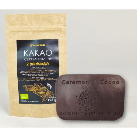 KAKAO CEREMONIALNE TABLICZKA BIO 125 g - ISLAVERDE (SEGURA)