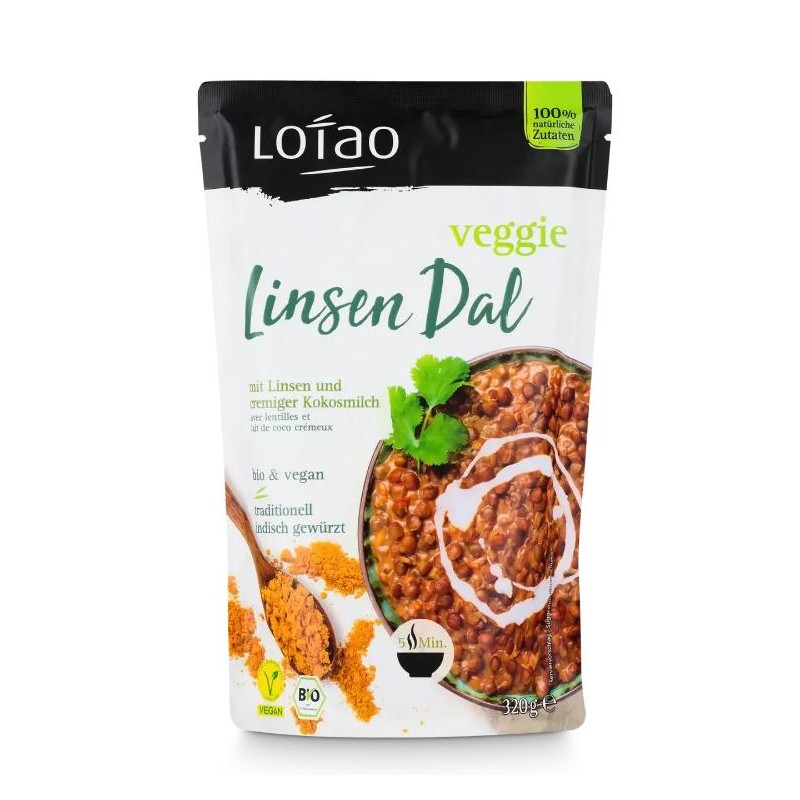 DAL Z SOCZEWICĄ I NAPOJEM KOKOSOWYM WEGAŃSKI BIO 320 g - LOTAO