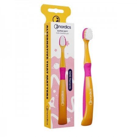 SZCZOTECZKA DO ZĘBÓW DLA DZIECI 9240 SUPER MIĘKKA POMARAŃCZOWO - RÓŻOWA SYRENKA - NORDICS