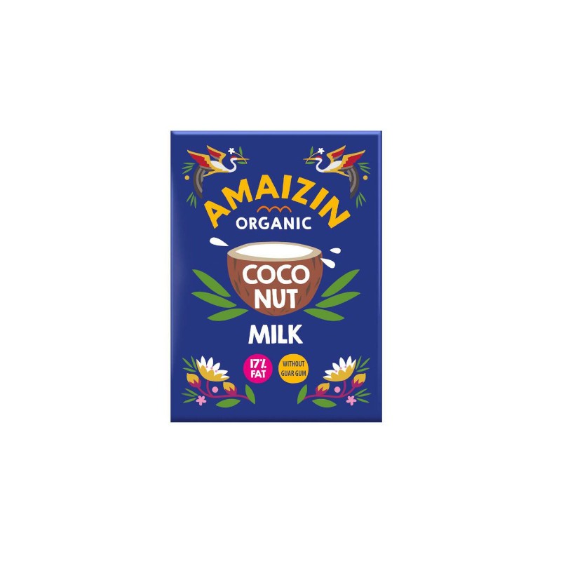 COCONUT MILK - NAPÓJ KOKOSOWY BEZ GUMY GUAR (17 % TŁUSZCZU) BIO 500 ml - AMAIZIN