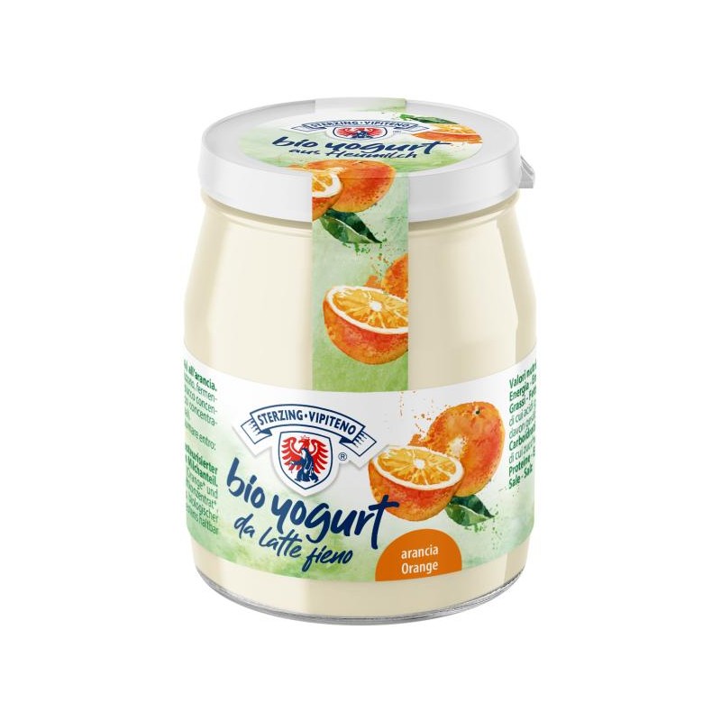 JOGURT POMARAŃCZOWY Z MLEKA SIENNEGO BEZGLUTENOWY BIO 150 g (SŁOIK) - STERZING-VIPITENO