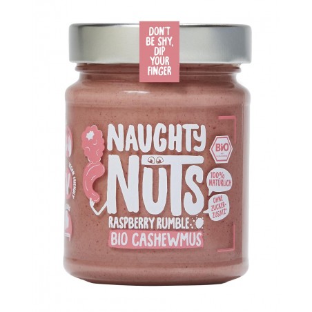 KREM Z ORZECHÓW NERKOWCA Z MALINAMI BIO 250 g - NAUGHTY NUTS