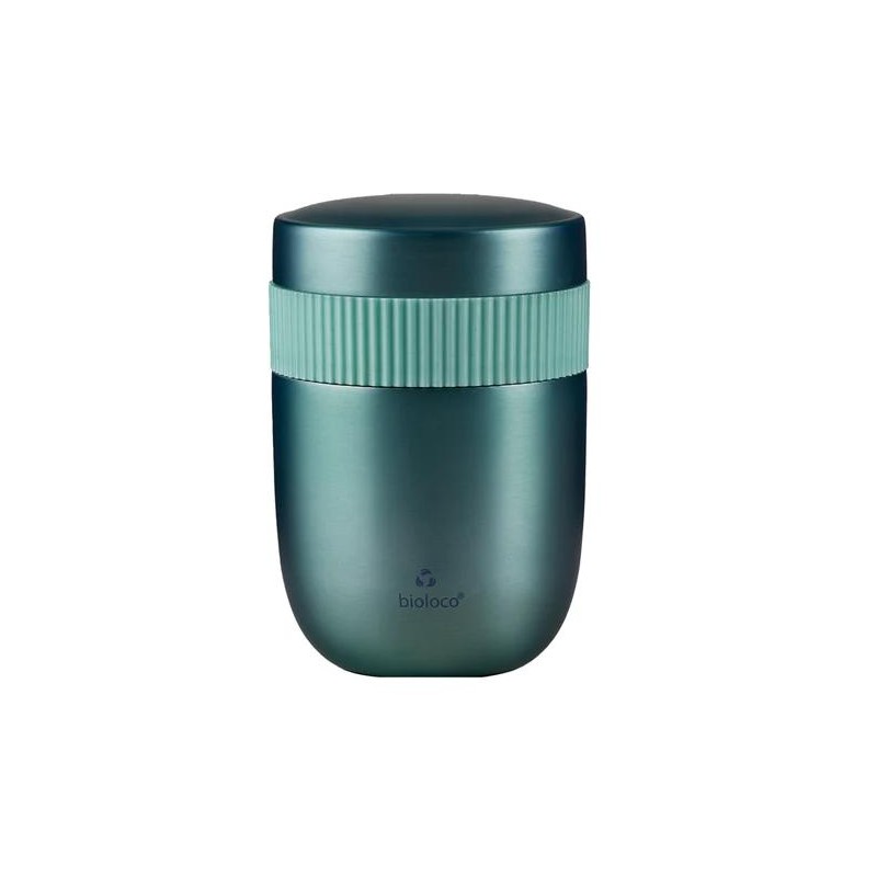 LUNCHPOT ZE STALI NIERDZEWNEJ DWUCZĘŚCIOWY PISTACJOWY 420 ml + 200 ml - CHIC-MIC