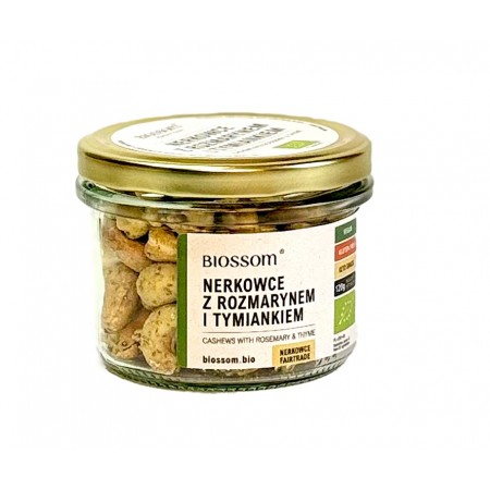 ORZECHY NERKOWCA Z ROZMARYNEM I TYMIANKIEM BEZGLUTENOWE BIO 120 g - BIOSSOM