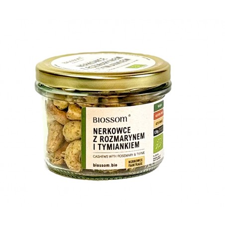 ORZECHY NERKOWCA Z ROZMARYNEM I TYMIANKIEM BEZGLUTENOWE BIO 120 g - BIOSSOM