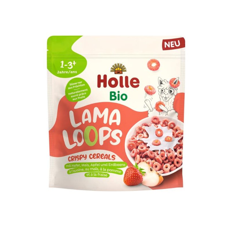 KÓŁECZKA ZBOŻOWE JABŁKOWO - TRUSKAWKOWA LAMA BEZ DODATKU CUKRÓW OD 1 ROKU BIO 125 g - HOLLE