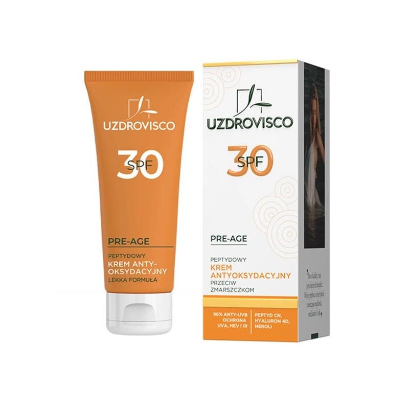 KREM DO TWARZY ANTYOKSYDACYJNY PEPTYDOWY PRZECIWZMARSZCZKOWY SPF 30 50 ml - UZDROVISCO (PRE-AGE)
