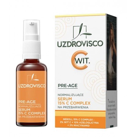 SERUM DO TWARZY NORMALIZUJĄCE NA PRZEBARWIENIA 15 % C COMPLEX 30 ml - UZDROVISCO (PRE-AGE)