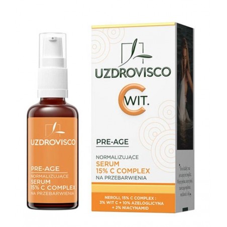 SERUM DO TWARZY NORMALIZUJĄCE NA PRZEBARWIENIA 15 % C COMPLEX 30 ml - UZDROVISCO (PRE-AGE)