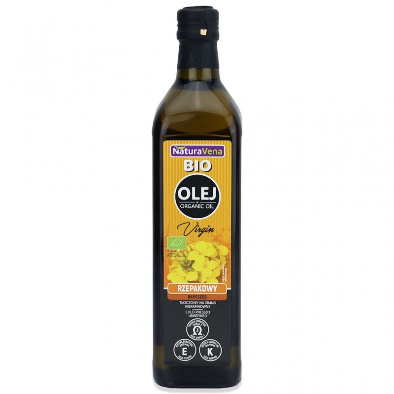 OLEJ RZEPAKOWY TŁOCZONY NA ZIMNO NIERAFINOWANY BIO 750 ml - NATURAVENA