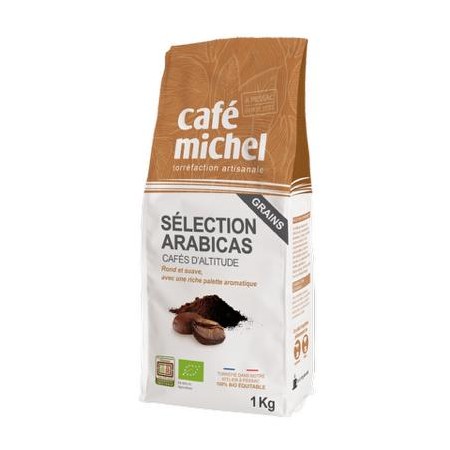 KAWA ZIARNISTA ARABICA 100 % SELECTION FAIR TRADE BIO 1 kg - CAFE MICHEL