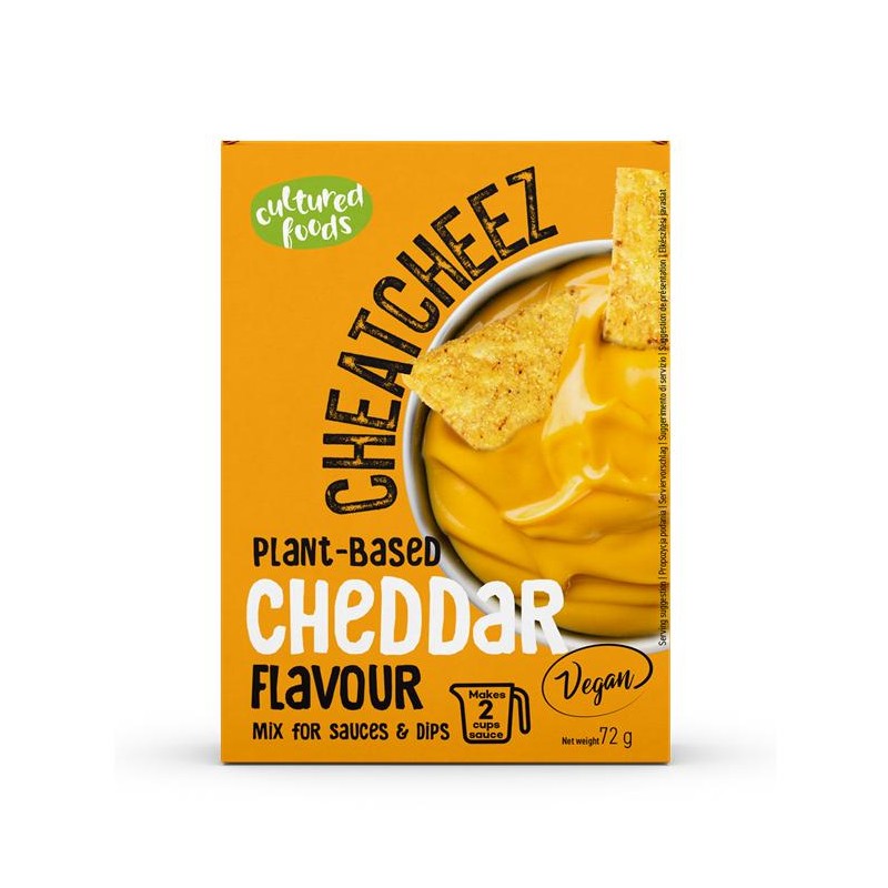 MIESZANKA NA WEGAŃSKI SOS LUB DIP O SMAKU SERA CHEDDAR BEZGLUTENOWY 72 g - CULTURED FOODS