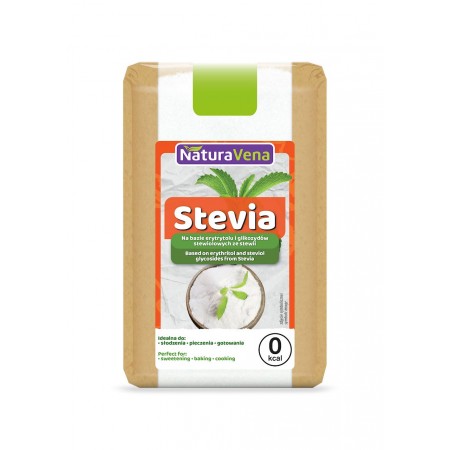 STEVIA (NA BAZIE ERYTRYTOLU I GLIKOZYDÓW STEWIOLOWYCH ZE STEWII) 500 g - NATURAVENA