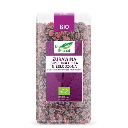 ŻURAWINA SUSZONA CIĘTA NIESŁODZONA BIO 400 g - BIO PLANET