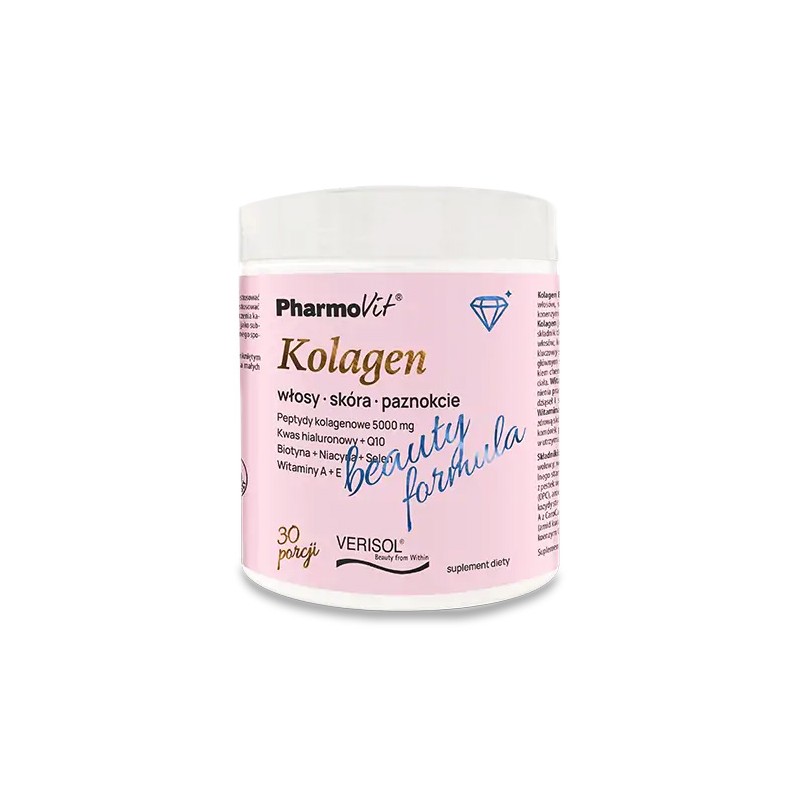 KOLAGEN O SMAKU BRZOSKWINIA - BANAN BEAUTY FORMULA BEZGLUTENOWY 174 g - PHARMOVIT
