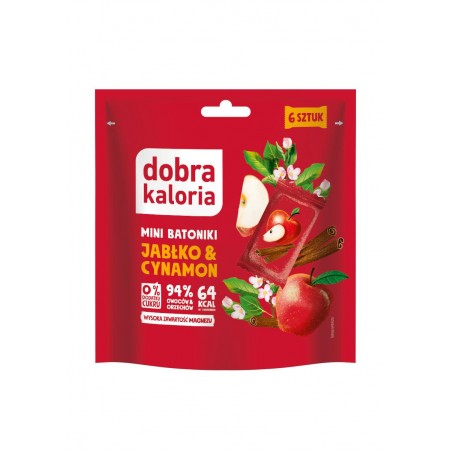 BATONIKI MINI JABŁKO & CYNAMON BEZ DODATKU CUKRU (6 x 18 g) 108 g - DOBRA KALORIA