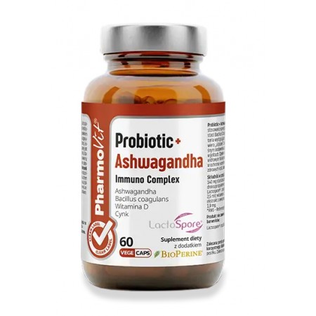 PROBIOTIC + ASHWAGANDHA IMMUNO COMPLEX BEZGLUTENOWE 60 KAPSUŁEK - PHARMOVIT (CLEAN LABEL)