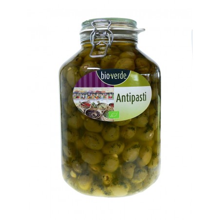 OLIWKI ZIELONE NADZIEWANE CZOSNKIEM BIO 4,75 kg (SŁOIK) - BIO VERDE