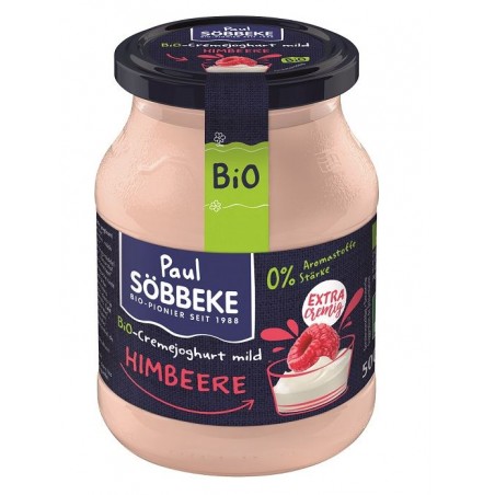 JOGURT KREMOWY MALINOWY (7,5 % TŁUSZCZU W MLEKU) BIO 500 g (SŁOIK) - SOBBEKE