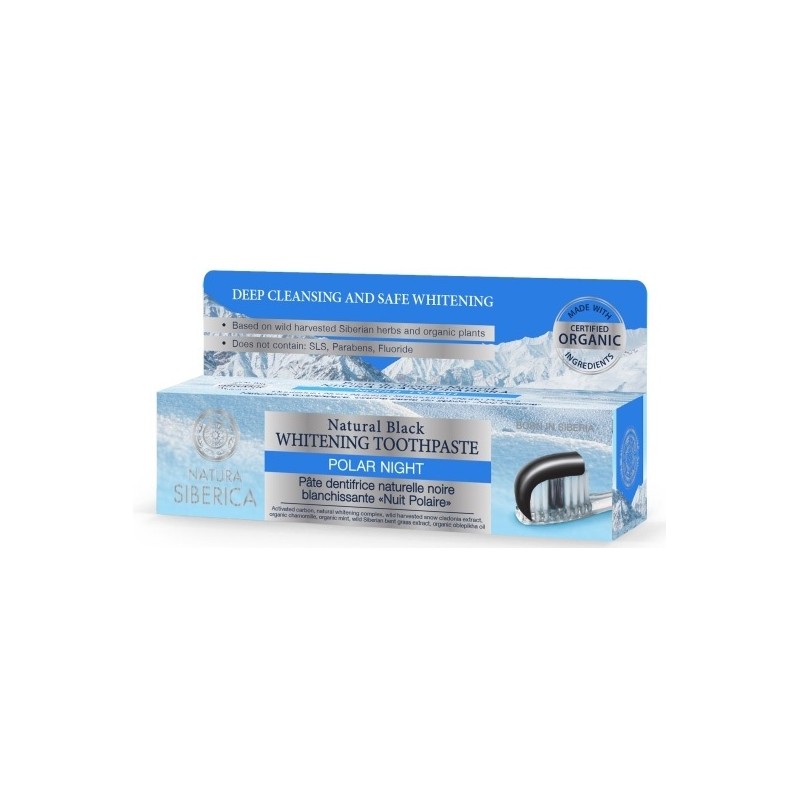 PASTA DO ZĘBÓW WYBIELAJĄCA Z WĘGLEM AKTYWNYM BEZ FLUORU ECO 100 g - NATURA SIBERICA