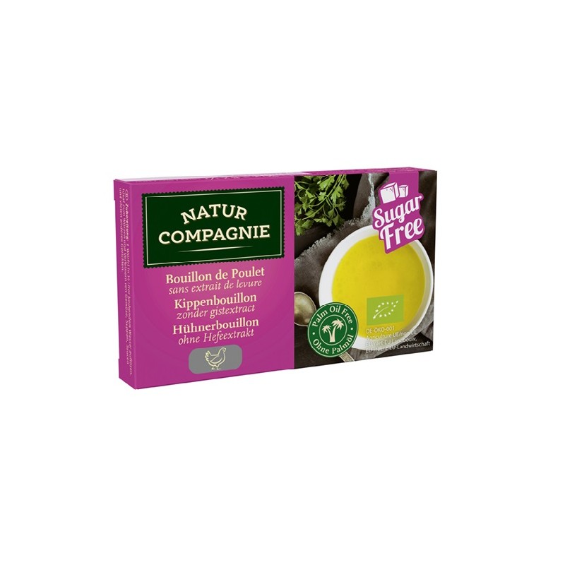 BULION - KOSTKI DROBIOWE BEZ DODATKU CUKRÓW I DROŻDŻY BIO (8 x 10 g) 80 g - NATUR COMPAGNIE