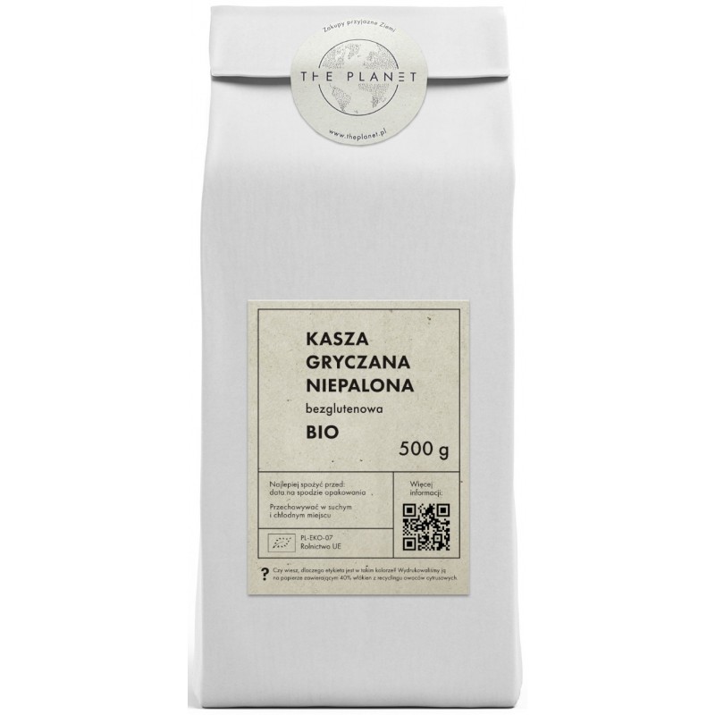 KASZA GRYCZANA NIEPALONA BEZGLUTENOWA BIO 500 g - THE PLANET