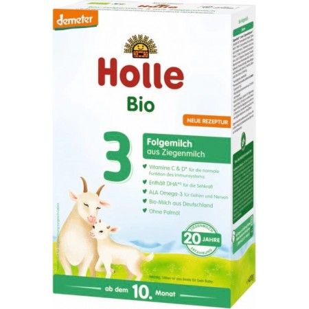 MLEKO KOZIE 3 NASTĘPNE DLA NIEMOWLĄT PO 6 MIESIĄCU DEMETER BIO 400 g - HOLLE