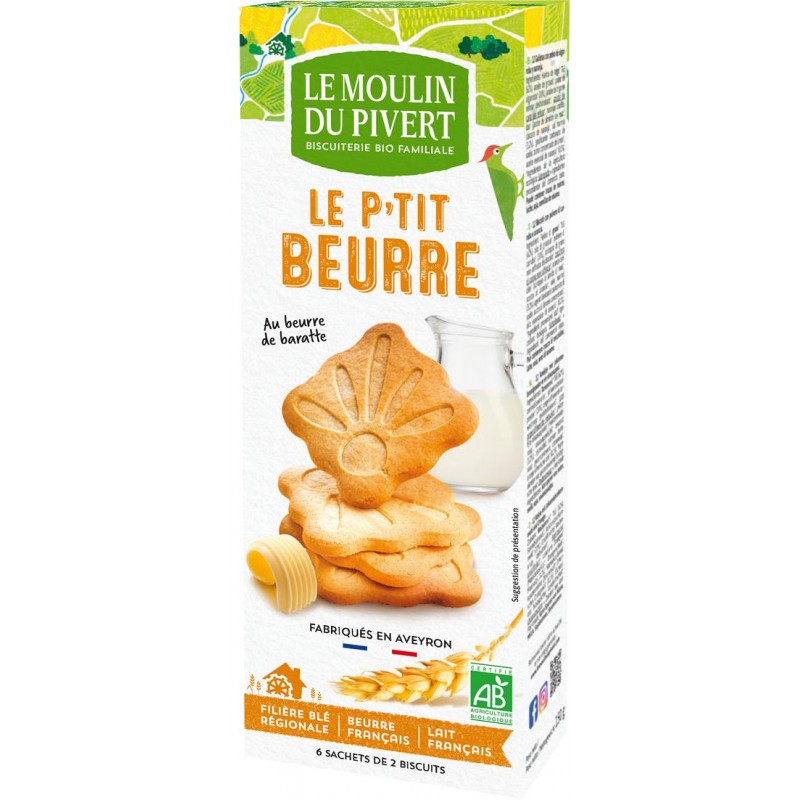 HERBATNIKI LE P'TIT BEURRE BIO 155 g - LE MOULIN DU PIVERT