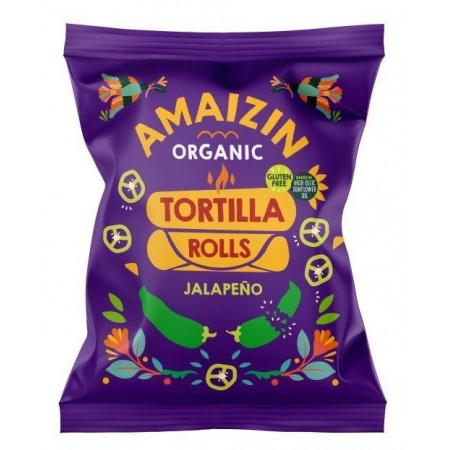 CHIPSY TORTILLA KUKURYDZIANE O SMAKU JALAPENO BEZGLUTENOWE BIO 100 g - AMAIZIN