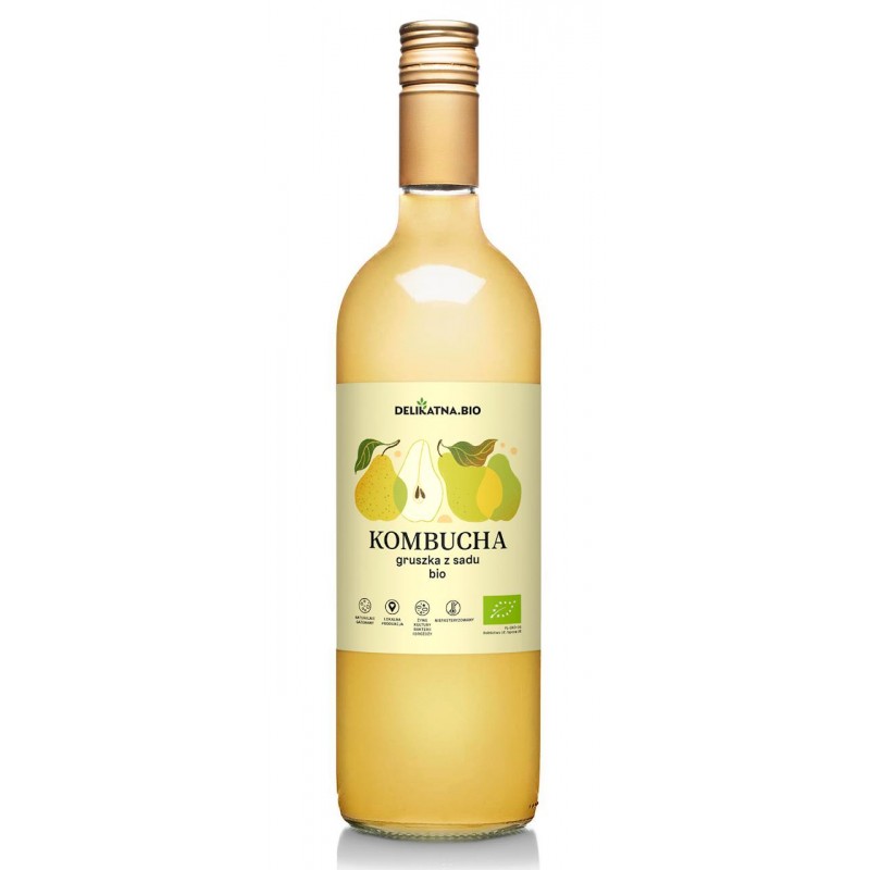 KOMBUCHA GRUSZKOWA BIO 750 ml - DELIKATNA (ZAKWASOWNIA)