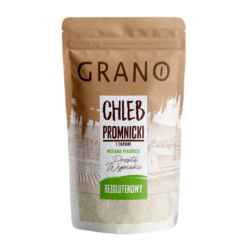 MIESZANKA DO WYPIEKU CHLEBA PROMNICKIEGO Z ZIARNAMI BEZGLUTENOWA 500 g - GRANO
