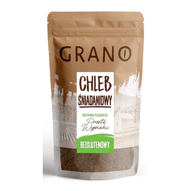 MIESZANKA DO WYPIEKU CHLEBA ŚNIADANIOWEGO BEZGLUTENOWA 500 g - GRANO