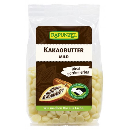 TŁUSZCZ KAKAOWY W KRĄŻKACH BIO 100 g - RAPUNZEL