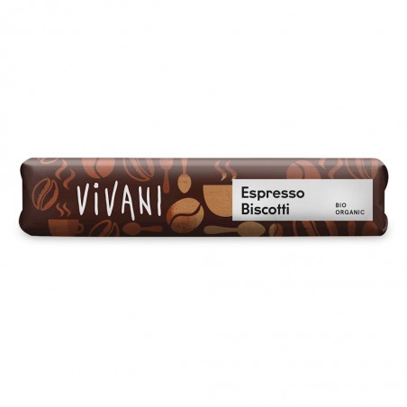 BATON MLECZNA CZEKOLADA Z NADZIENIEM ESPRESSO I HERBATNIKAMI BIO 40 g - VIVANI