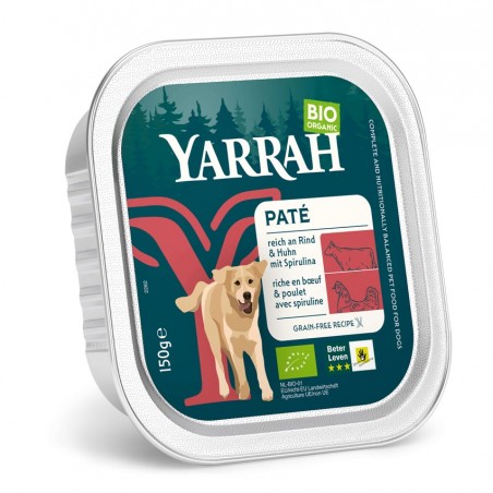 (DLA PSA) PASZTET Z WOŁOWINY I KURCZKA Z ALGAMI MORSKIMI BIO 150 g - YARRAH